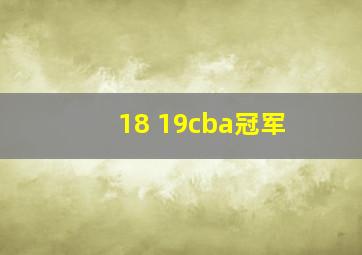 18 19cba冠军